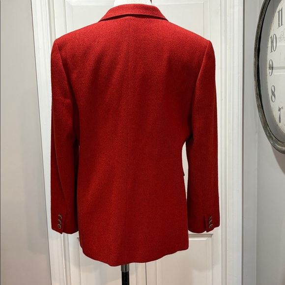 Talbots sz 14P wool, cashmere, and angora blend burnt orange blazer - Picture 5 of 9